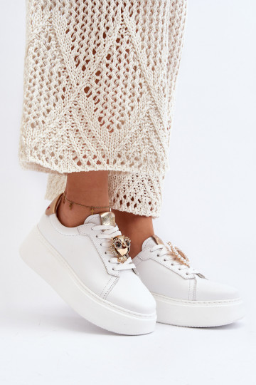 Feminino Pele À modalo de tênis CheBello 4411 cor branca 2