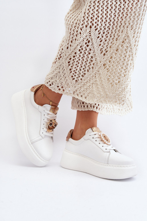 Feminino Pele À modalo de tênis CheBello 4411 cor branca Feminino Pele À modalo de tênis CheBello 4411 cor branca