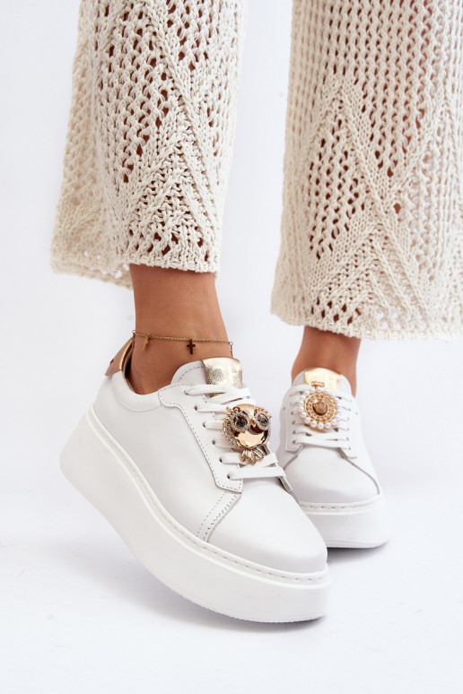 Feminino Pele À modalo de tênis CheBello 4411 cor branca Feminino Pele À modalo de tênis CheBello 4411 cor branca