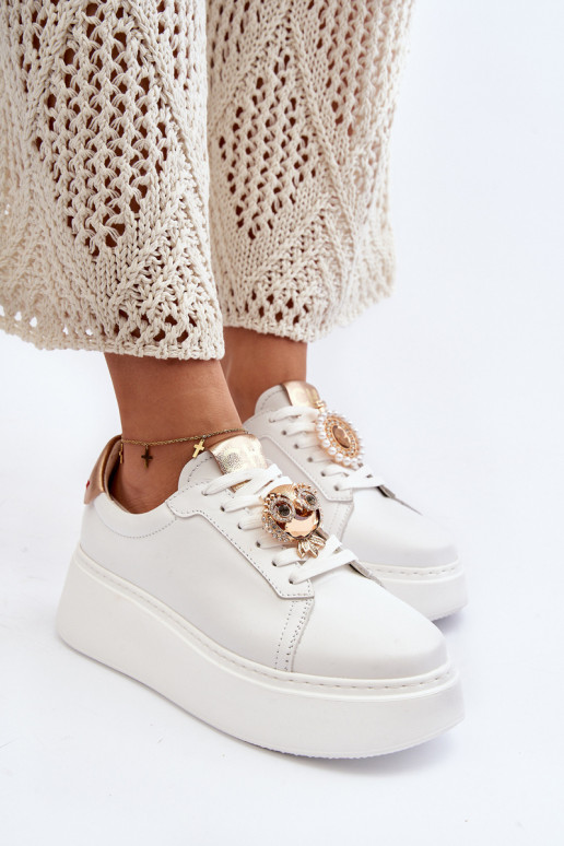 Feminino Pele À modalo de tênis CheBello 4411 cor branca Feminino Pele À modalo de tênis CheBello 4411 cor branca