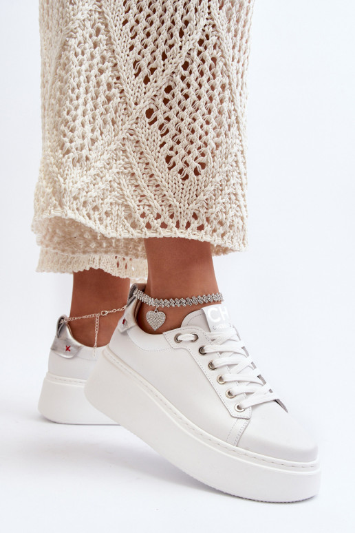 Pele Feminino À modalo de tênis Com uma pulseira CheBello 4406 cor branca Pele Feminino À modalo de tênis Com uma pulseira CheBello 4406 cor branca