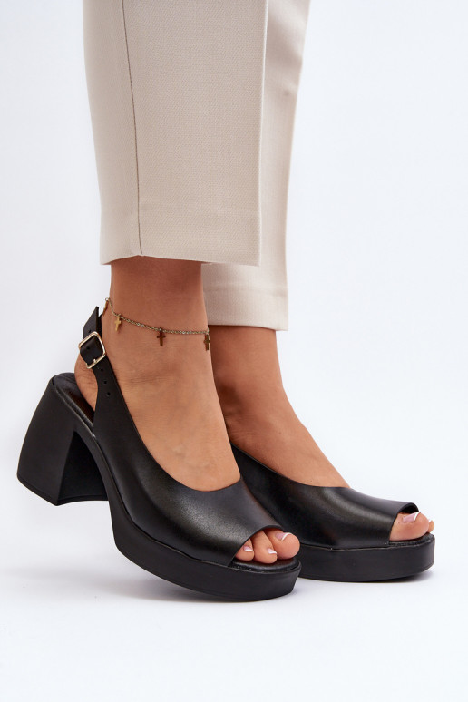 Zazoo 40376 Sandálias femininas Em saltos enormes cor preta Zazoo 40376 Sandálias femininas Em saltos enormes cor preta