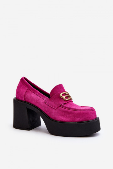 Zazoo 20170 sapato de camurça Feminino com salto cor rosa 2