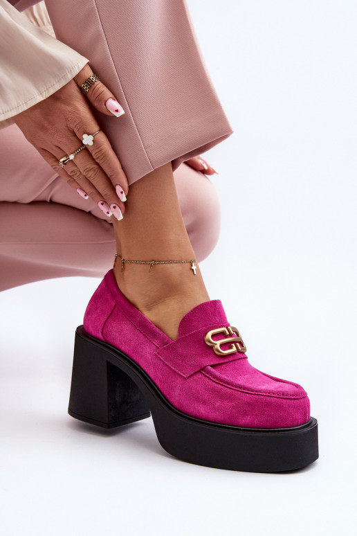 Zazoo 20170 sapato de camurça Feminino com salto cor rosa Zazoo 20170 sapato de camurça Feminino com salto cor rosa