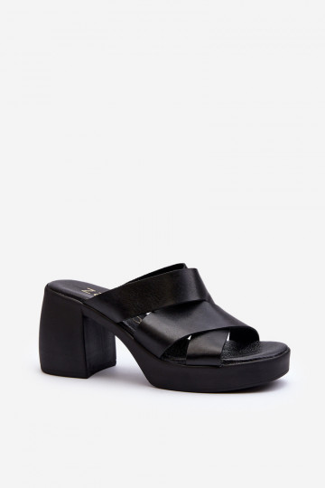 Chinelo de couro Zazoo 40373 cor preta 2