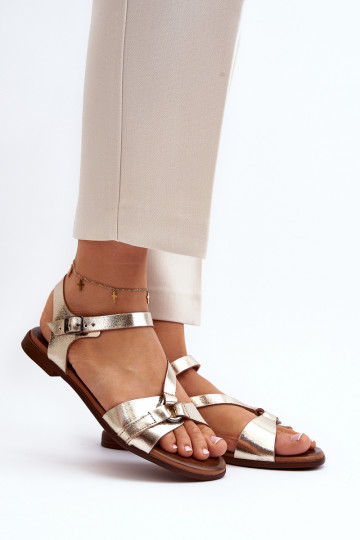 Sandália feminina Zazoo 40182 cor dourada