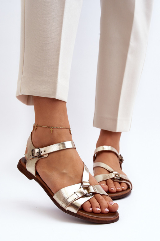 Zazoo 40182 Sandálias femininas Feminino cor dourada