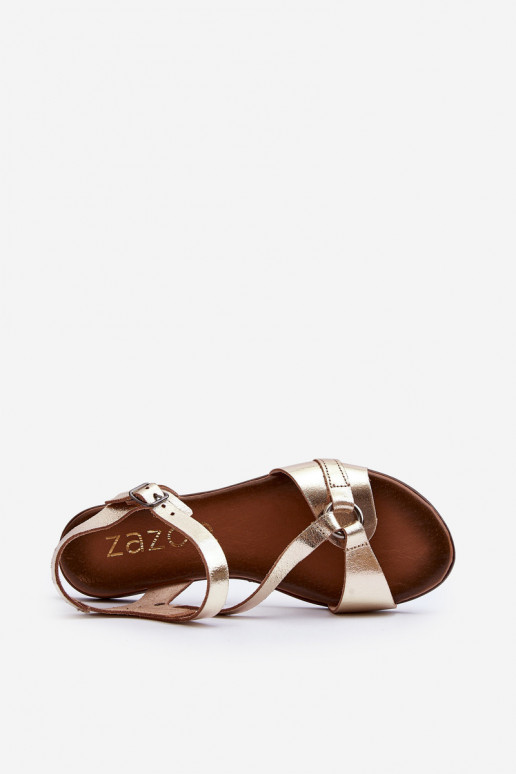 Zazoo 40182 Sandálias femininas Feminino cor dourada