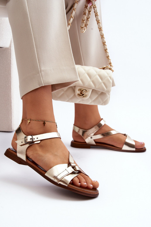 Zazoo 40182 Sandálias femininas Feminino cor dourada