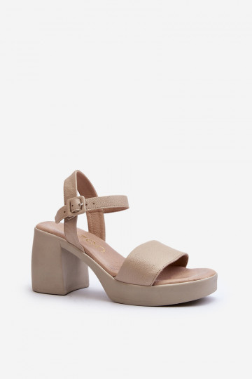 Sandália feminina Zazoo 40386 cor areia