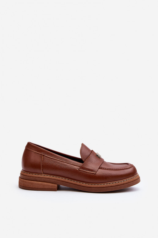 Zazoo 20165 Pele mocassins femininos cor marrom Zazoo 20165 Pele mocassins femininos cor marrom