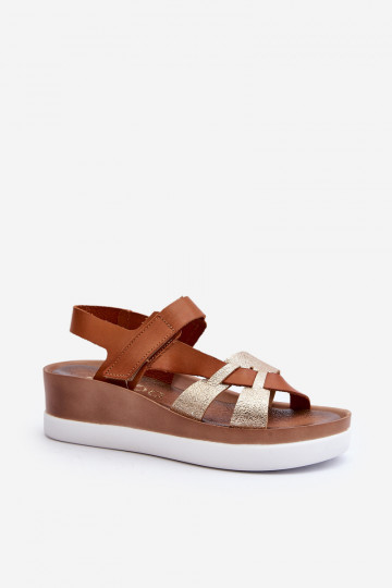 Sandália feminina Zazoo 40397 com plataforma cor marrom 2