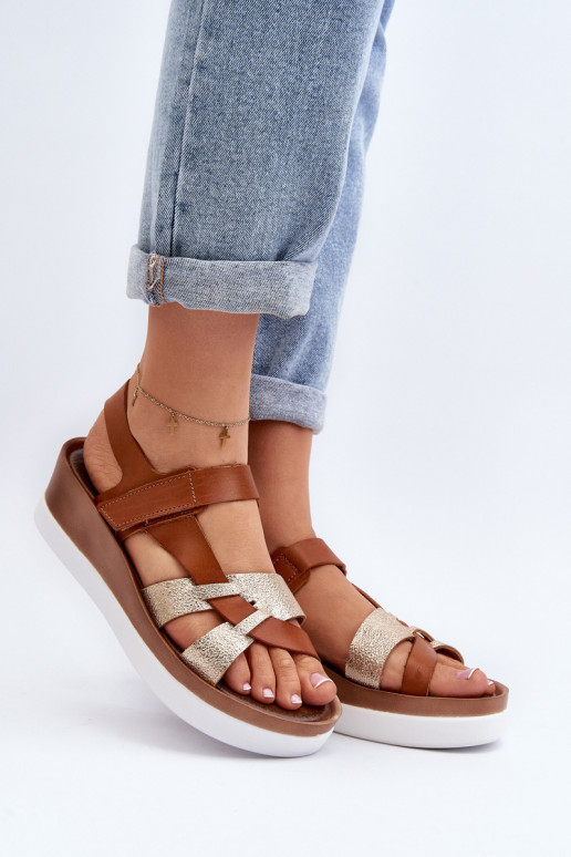 Zazoo 40397 Feminino Sandálias femininas com uma plataforma cor marrom Zazoo 40397 Feminino Sandálias femininas com uma plataforma cor marrom