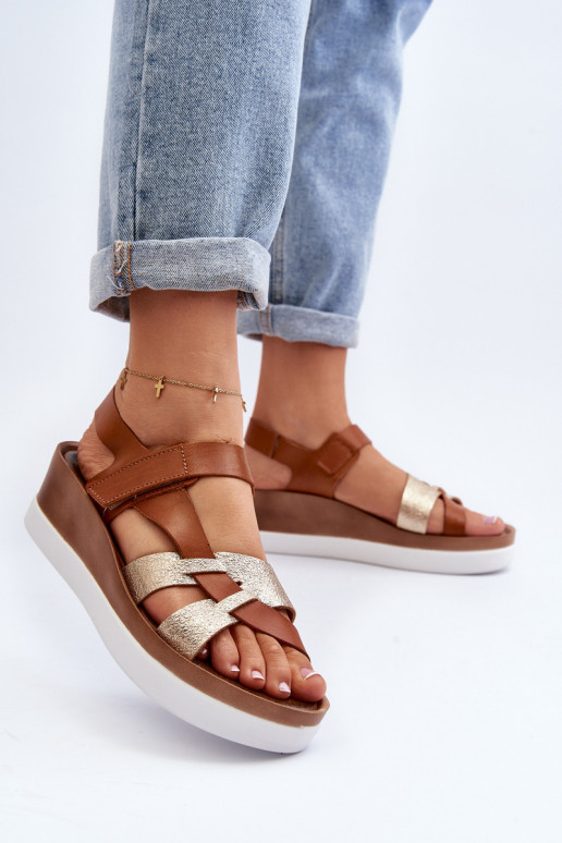 Zazoo 40397 Feminino Sandálias femininas com uma plataforma cor marrom Zazoo 40397 Feminino Sandálias femininas com uma plataforma cor marrom