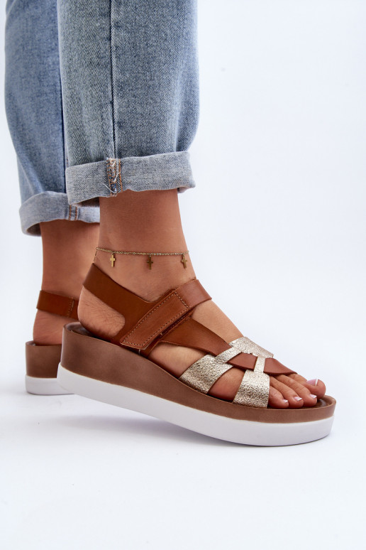 Zazoo 40397 Feminino Sandálias femininas com uma plataforma cor marrom Zazoo 40397 Feminino Sandálias femininas com uma plataforma cor marrom