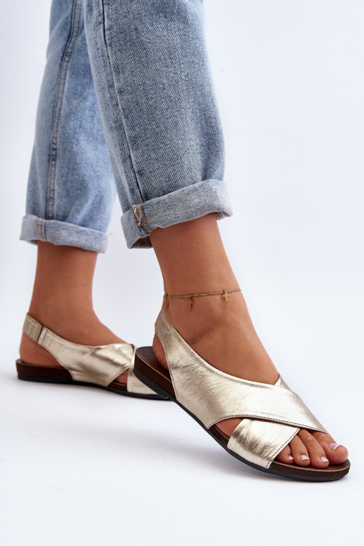 Zazoo 40407 sandálias Pele Feminino cor dourada Zazoo 40407 sandálias Pele Feminino cor dourada