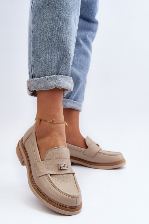 Zazoo 20165 Pele mocassins femininos bege Zazoo 20165 Pele mocassins femininos bege