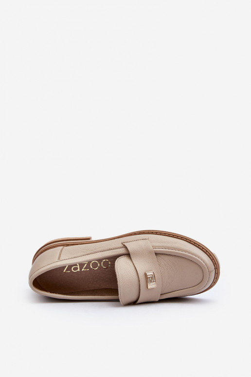 Zazoo 20165 Pele mocassins femininos bege Zazoo 20165 Pele mocassins femininos bege