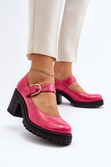 Sapatos de couro envernizados Zazoo 20166 cor rosa
