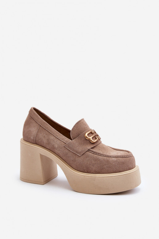 Zazoo 20170 sapato de camurça Feminino com salto bege Zazoo 20170 sapato de camurça Feminino com salto bege