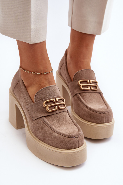 Zazoo 20170 sapato de camurça Feminino com salto bege Zazoo 20170 sapato de camurça Feminino com salto bege