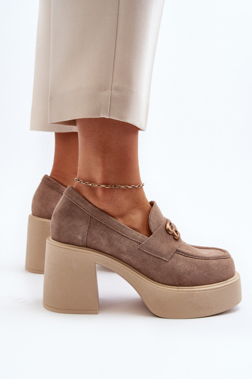 Zazoo 20170 sapato de camurça Feminino com salto bege Zazoo 20170 sapato de camurça Feminino com salto bege