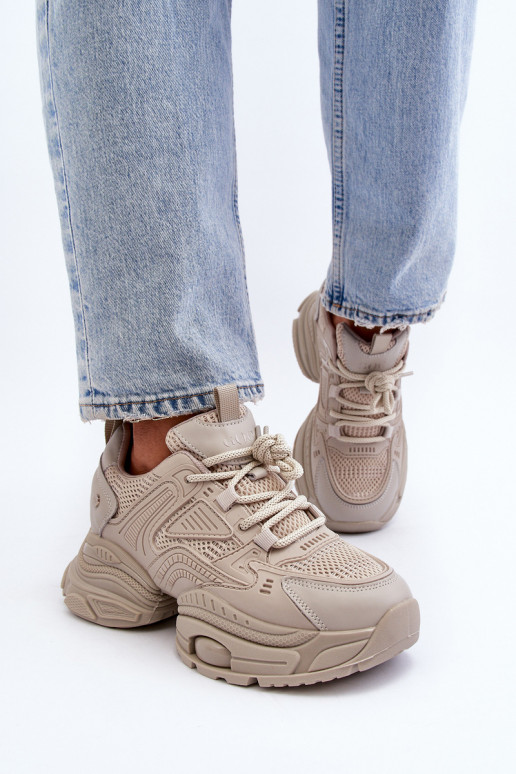 À modalo de tênis com solas maciças da moda GOE NN2N4046 bege À modalo de tênis com solas maciças da moda GOE NN2N4046 bege