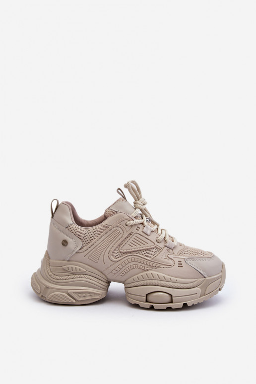 À modalo de tênis com solas maciças da moda GOE NN2N4046 bege À modalo de tênis com solas maciças da moda GOE NN2N4046 bege