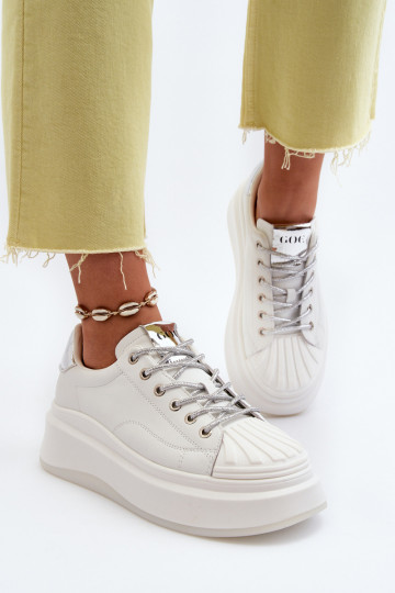 Pele À modalo de tênis Feminino com uma plataforma GOE NN2N4033 cor branca