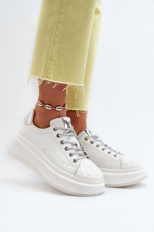 Pele À modalo de tênis Feminino com uma plataforma GOE NN2N4033 cor branca Pele À modalo de tênis Feminino com uma plataforma GOE NN2N4033 cor branca