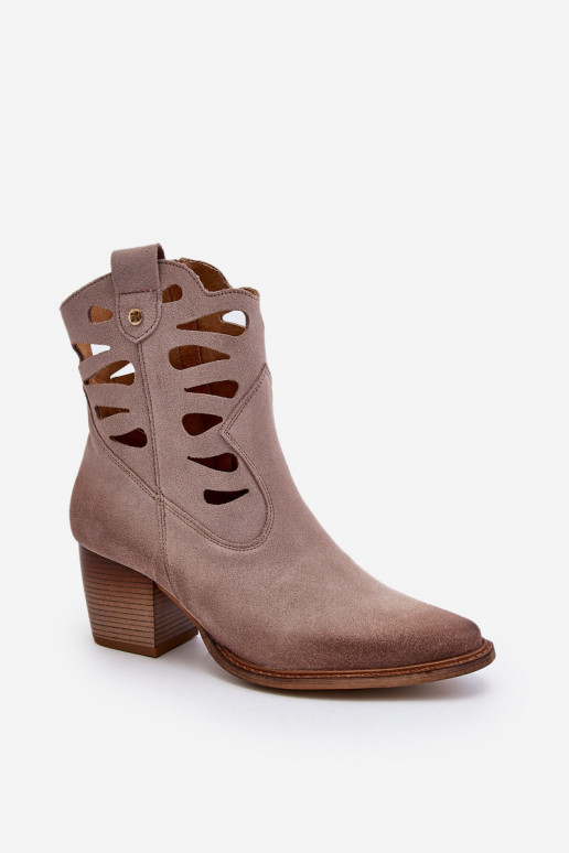 Pele Botas Com recortes Tem que serciejka 06412-04 bege