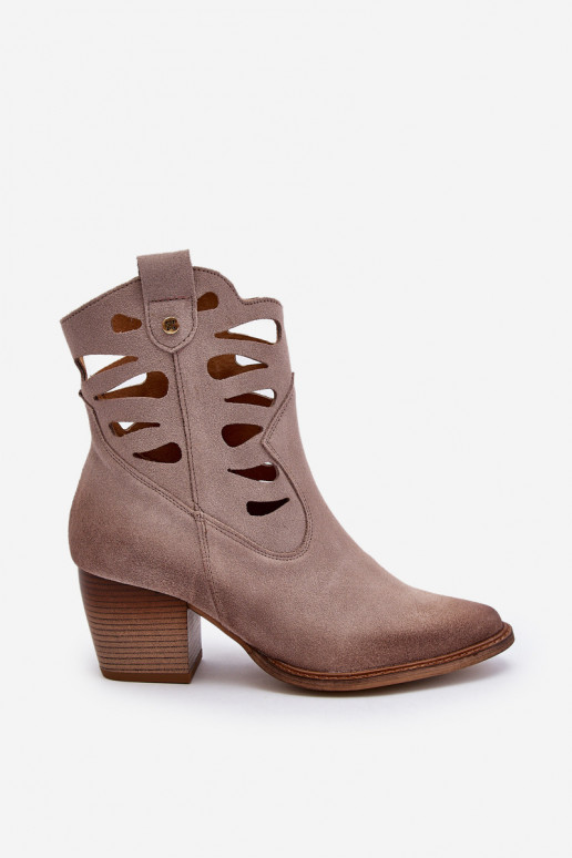 Pele Botas Com recortes Tem que serciejka 06412-04 bege