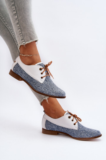 Pele sapato Feminino com salto largo Tem que serciejka 06461-17 cor azul 2