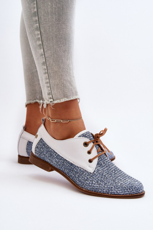 Pele sapato Feminino com salto largo Tem que serciejka 06461-17 cor azul Pele sapato Feminino com salto largo Tem que serciejka 06461-17 cor azul