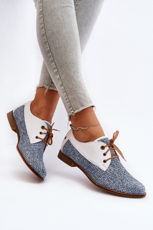 Pele sapato Feminino com salto largo Tem que serciejka 06461-17 cor azul Pele sapato Feminino com salto largo Tem que serciejka 06461-17 cor azul