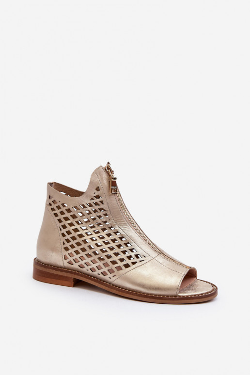 Zazoo 977/L Pele Sandálias perfuradas Casal o castelo cor dourada Zazoo 977/L Pele Sandálias perfuradas Casal o castelo cor dourada