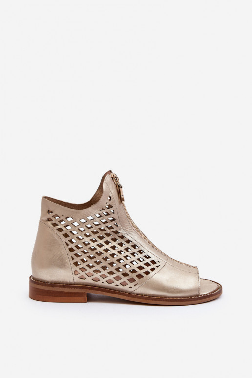 Zazoo 977/L Pele Sandálias perfuradas Casal o castelo cor dourada Zazoo 977/L Pele Sandálias perfuradas Casal o castelo cor dourada