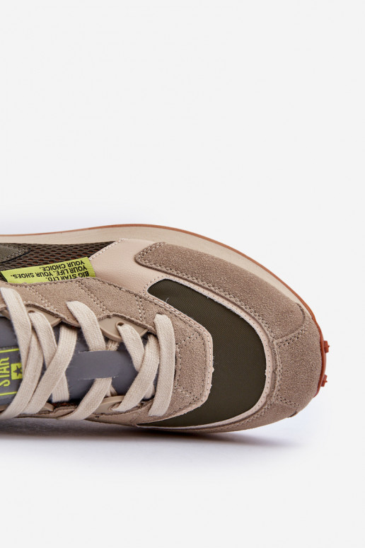 tênis À modalo de tênis Tem que sercho Memory Foam System Big Star NN174345 cor cáqui