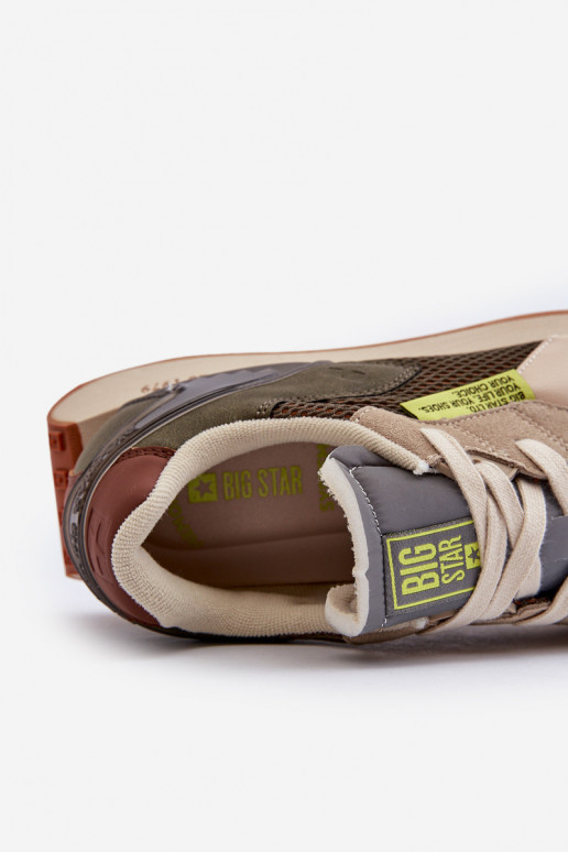 tênis À modalo de tênis Tem que sercho Memory Foam System Big Star NN174345 cor cáqui