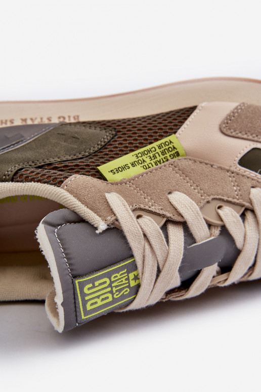 tênis À modalo de tênis Tem que sercho Memory Foam System Big Star NN174345 cor cáqui