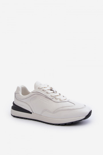 Tênis esportivos masculinos de couro BIG STAR NN174288 brancos