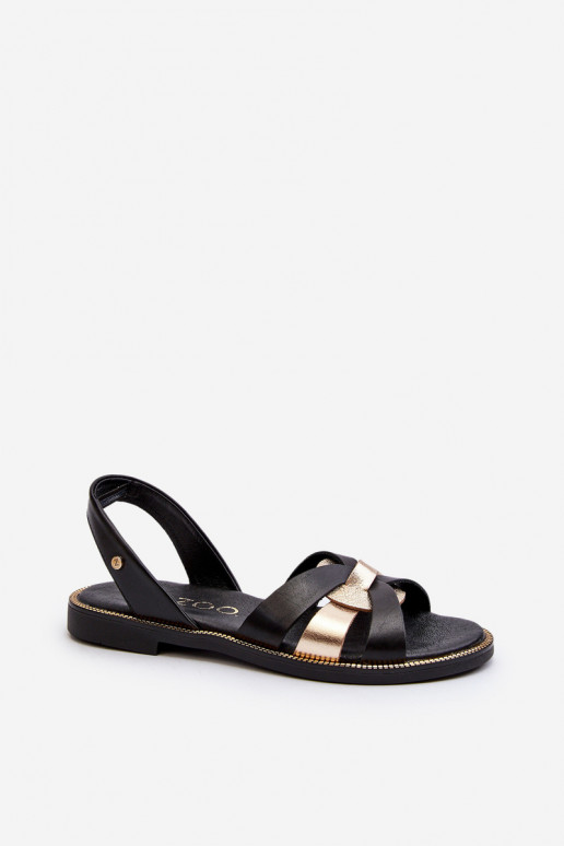 Zazoo 40382 Sandálias femininas Pele cor preta Zazoo 40382 Sandálias femininas Pele cor preta