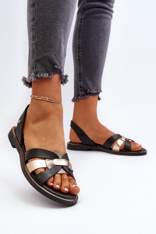 Zazoo 40382 Sandálias femininas Pele cor preta Zazoo 40382 Sandálias femininas Pele cor preta