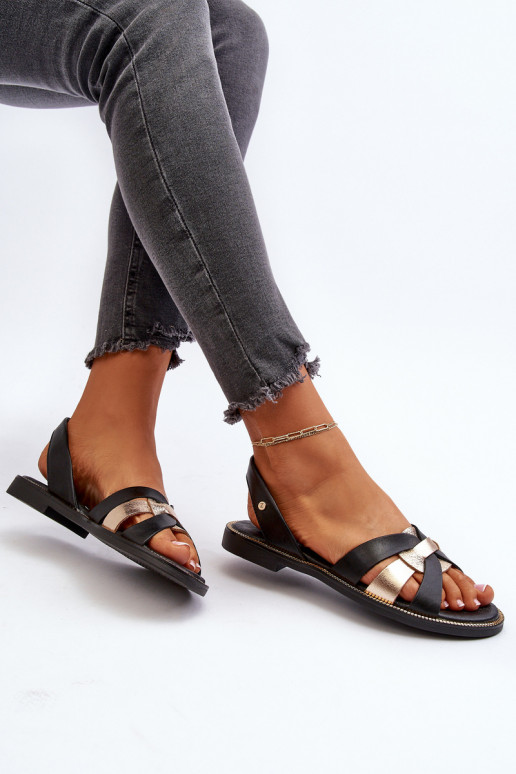 Zazoo 40382 Sandálias femininas Pele cor preta Zazoo 40382 Sandálias femininas Pele cor preta