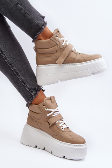 Zazoo 3450 Pele À modalo de tênis Feminino bege 2