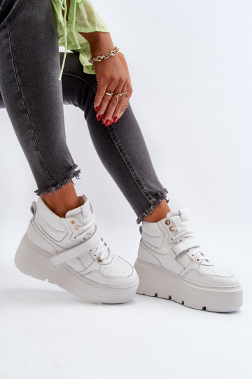Zazoo 3450 Pele À modalo de tênis Feminino cor branca 2