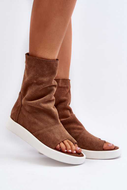 Zazoo 3441 Sandálias femininas de camurçaCholeParaka cor marrom Zazoo 3441 Sandálias femininas de camurçaCholeParaka cor marrom