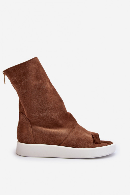 Zazoo 3441 Sandálias femininas de camurçaCholeParaka cor marrom Zazoo 3441 Sandálias femininas de camurçaCholeParaka cor marrom