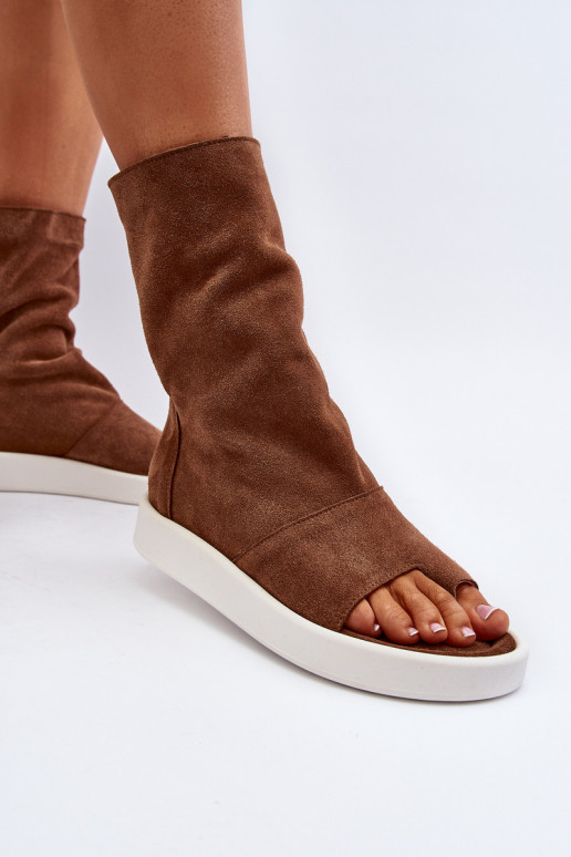 Zazoo 3441 Sandálias femininas de camurçaCholeParaka cor marrom Zazoo 3441 Sandálias femininas de camurçaCholeParaka cor marrom