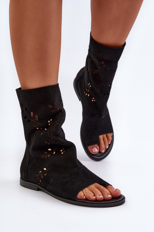 Zazoo 3437 Feminino Sandálias de camurça com uma bota Casal o castelo cor preta Zazoo 3437 Feminino Sandálias de camurça com uma bota Casal o castelo cor preta